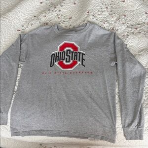 Buckeyes Gray Long-Sleeve Crewneck Shirt